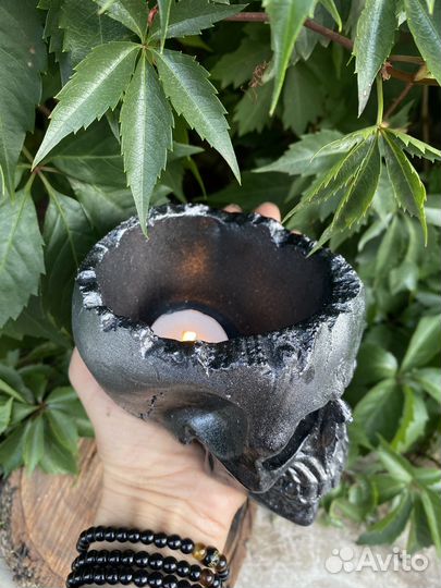 Череп подсвечник подставка для благовоний