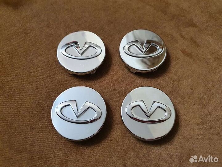 Заглушки литых дисков колпачки infiniti серебро