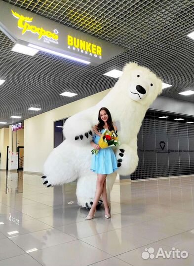 Ростовая кукла белый медведь 2.9 метра