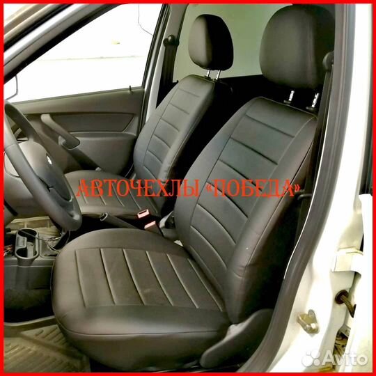 Чехлы из экокожи LADA Granta чёрные Классика