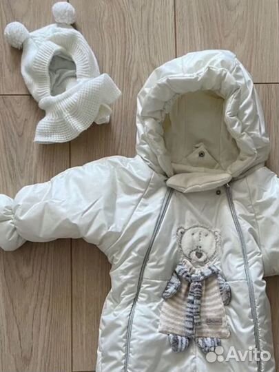 Шапка шлем для новорожденных 36-38