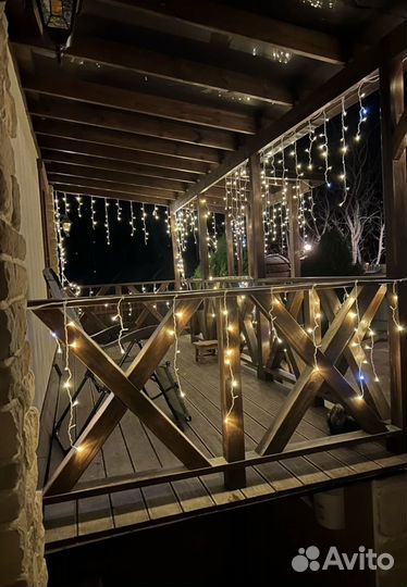 Гирлянда уличная 25м бахрома. Новая