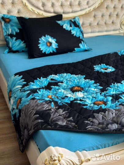 Постельное белье евро с одеялом