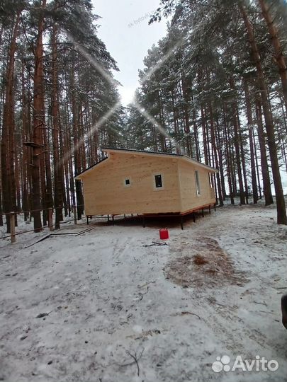 Каркасный дом 9х7м с террасой