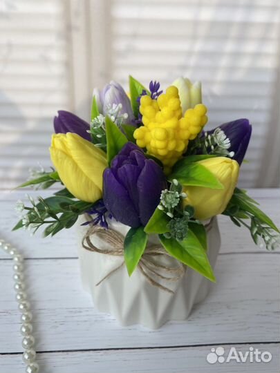 Подснежники и цветы к 8 марта. Мыло ручной работы