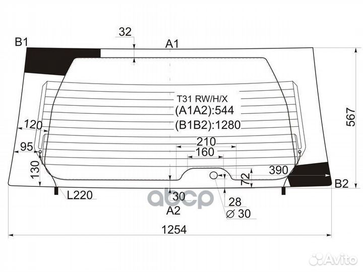 Стекло заднее с обогревом nissan X-trail 07-14