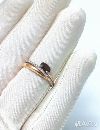 Золотое кольцо из красного золота 585 пробы, встав