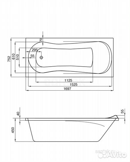 Ванна Santek Caledonia 1WH302391 170x75