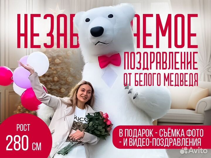 Белый Мишка Поздравление Белый Медведь на праздник