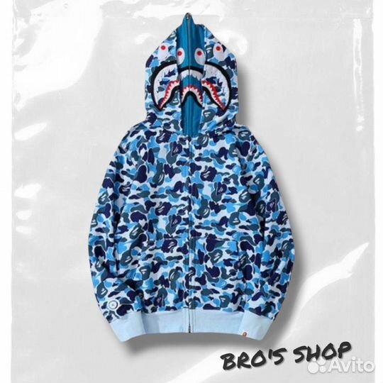 Зипка Bape double shark (голубой)