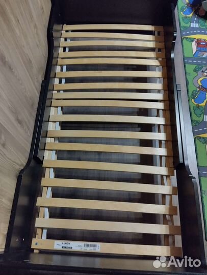 Детская раздвижная кровать IKEA leksvik с матрасом
