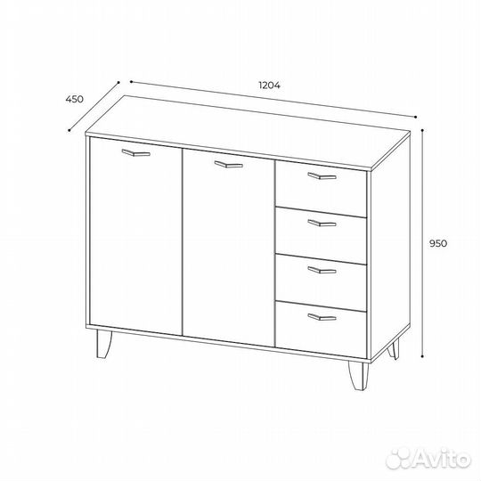 Комод Катрин 12 дуб крафт золотой и графит серый