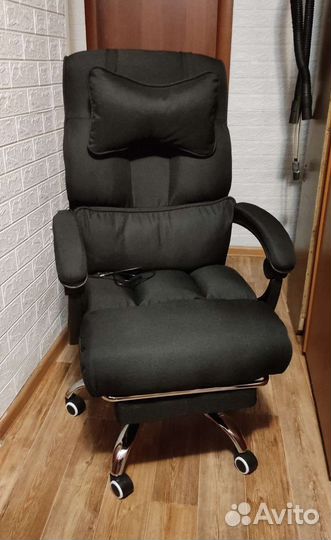 Кресло офисное с массажем, ткань, новое