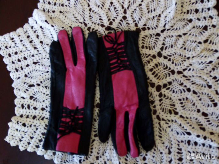 Перчатки женские кожаные осень весна