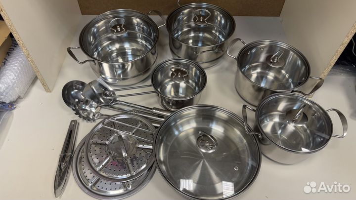 Набор посуды Кухар 10 предметов нержавеющая сталь