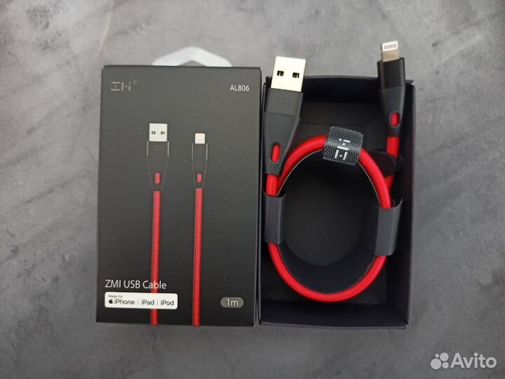 Кабель USB/Lightning Xiaomi ZMI MFi 100см Красный