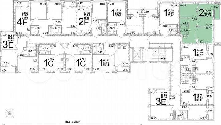 2-к. квартира, 53,9 м², 5/10 эт.