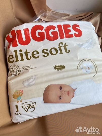 Подгузники huggies elite soft 1 для новорожденных
