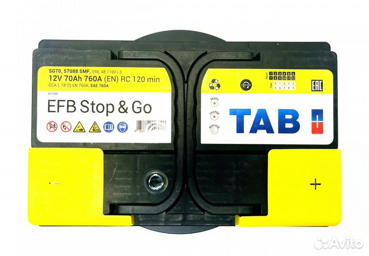 Аккумулятор TAB EFB Stop&Go 70 Ah (0)