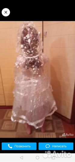 Платье снежинки белое 116 122