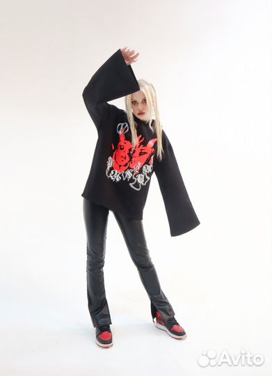 Вамп дизайнерская худи с длинными рукавами