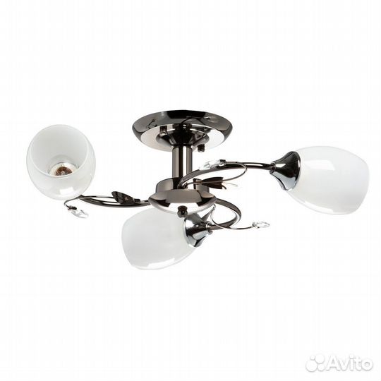 Люстра металл и стекло на кухню современная