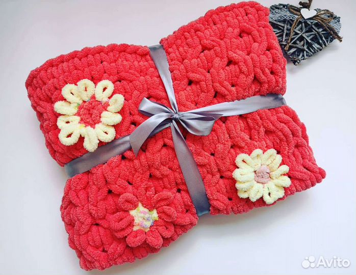 Детский плюшевый плед ручной работы