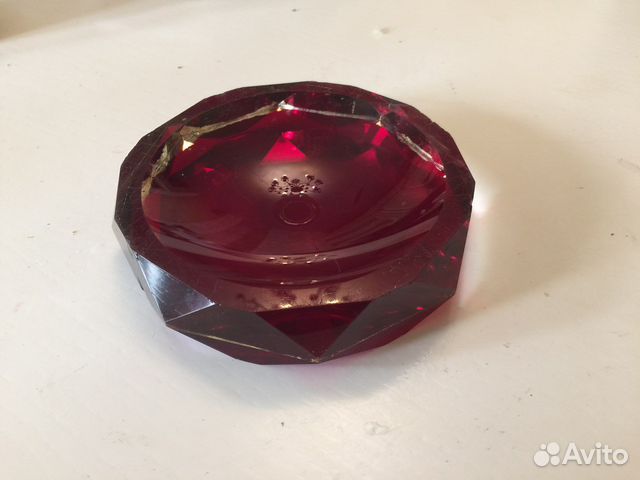 Пепельница Рубиновое стекло