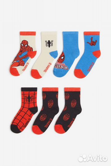 Носки 7 пар Человек паук H&M Marvel Spiderman