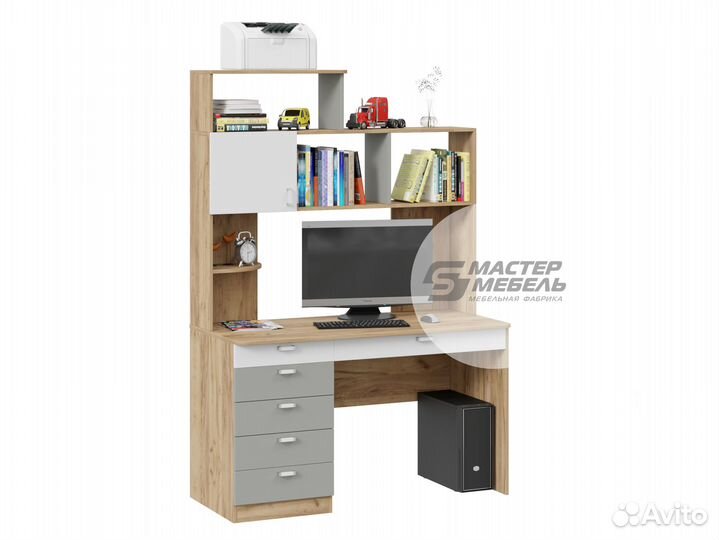 Стол письменный / компьютерный с ящиками и полками