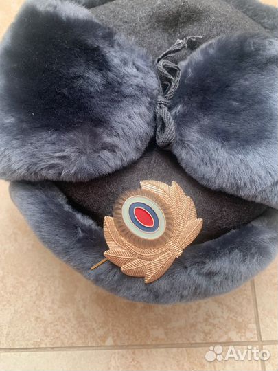 Шапка-ушанка из овчины форменная серая
