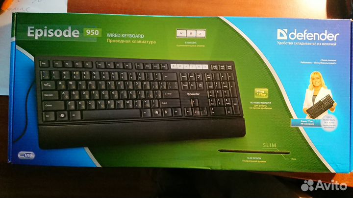 Клавиатура Defender Episode 950 новая ультратонкая