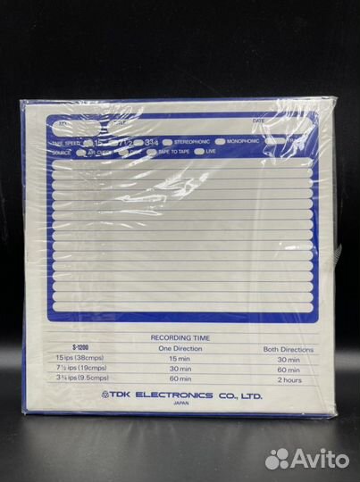 Запечатанная катушка TDK S-1200 (370м) 18 см