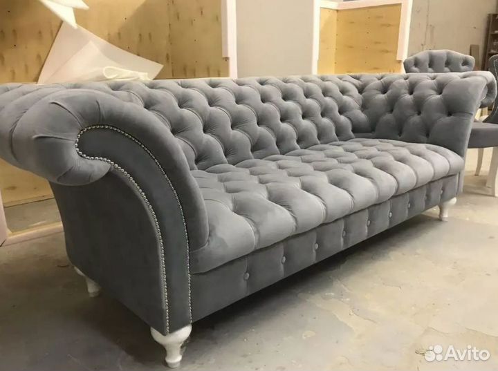 Диван Честер каретная стяжка для дома