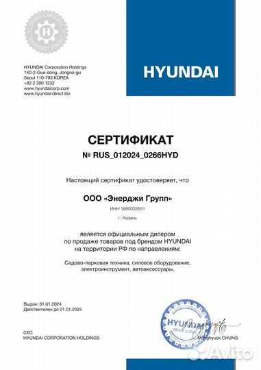 Дизельный генератор 300 кВт Hyundai открытый