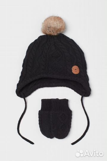 Новая шапка и варежки h&m