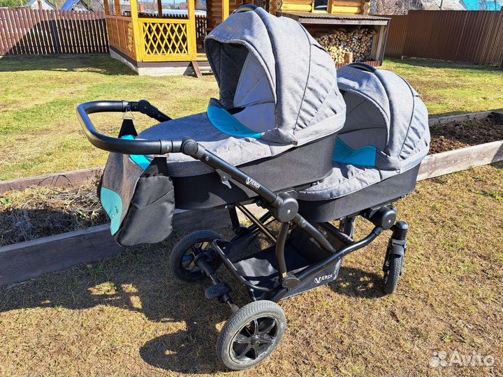 Коляска для двойни или погодок verdi for 2. 2 в 1