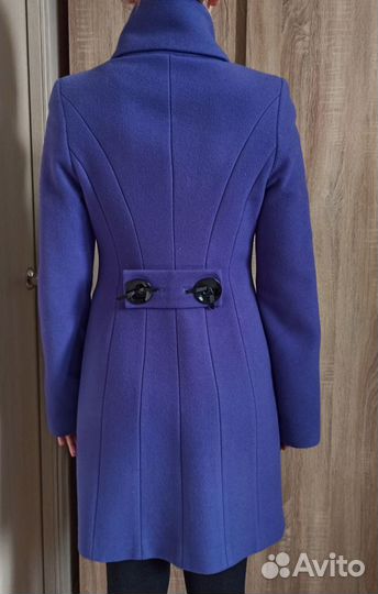 Пальто женское драповое 42 демисезонное фиолетовое