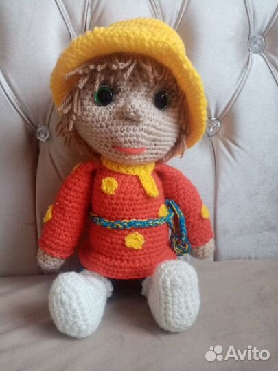 Мягкая вязаная игрушка ручной работы Домовёнок