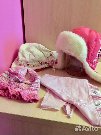 Шапка зимняя для девочки+летние