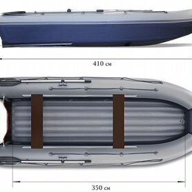 Лодка Флагман DK 410 igla; серо-синяя