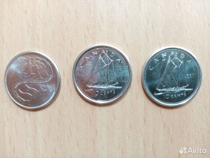 Монеты Канады 1,5,10 центов