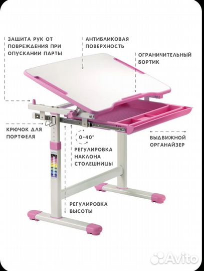 Детский растущий стул и парта