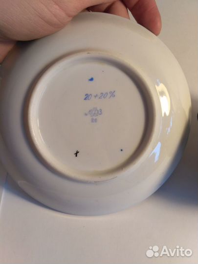 Чайный сервиз фарфоровый кобальт. лфз. 