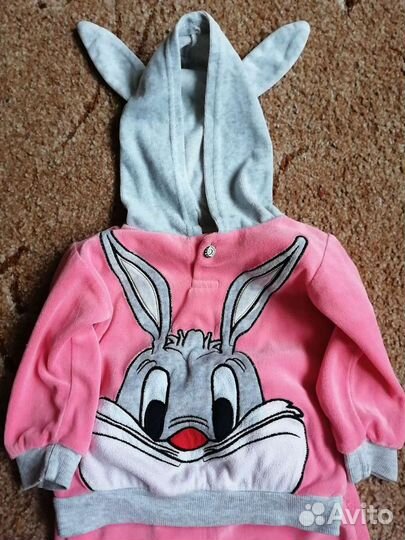 Велюровый костюм на девочку до 1.5 лет