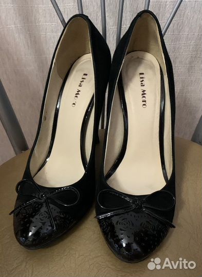 Туфли Lisa Moro р.36,5 черные замша и лак