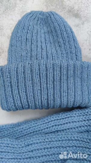 Шапка, шарф и повязка комплект ручная работа