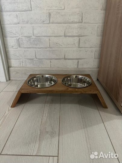 Миска двойная для животных, со съемными мисками