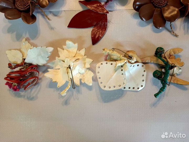 Броши и украшения из кожи, 40-50-е г СССР