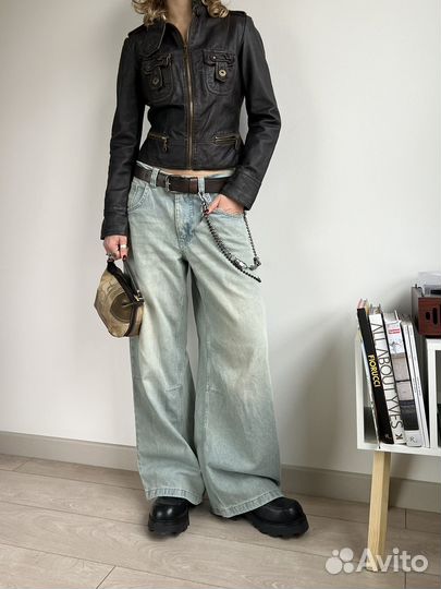 Кожаная куртка натуральная винтаж y2k